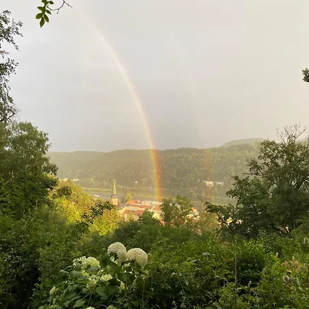 Sonnenburg - Blick Auf Stadt Und Elbe - Parkplaetze Bad Schandau